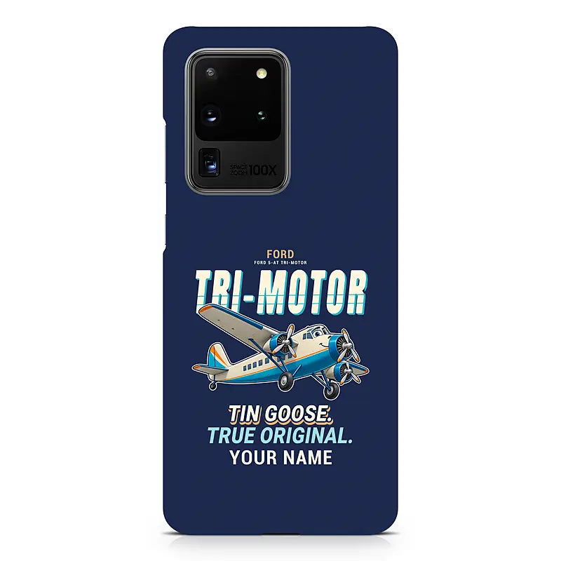 Ford 5-AT Tri-Motor - Cartoon + Name - Samsung Case - Navy Blue