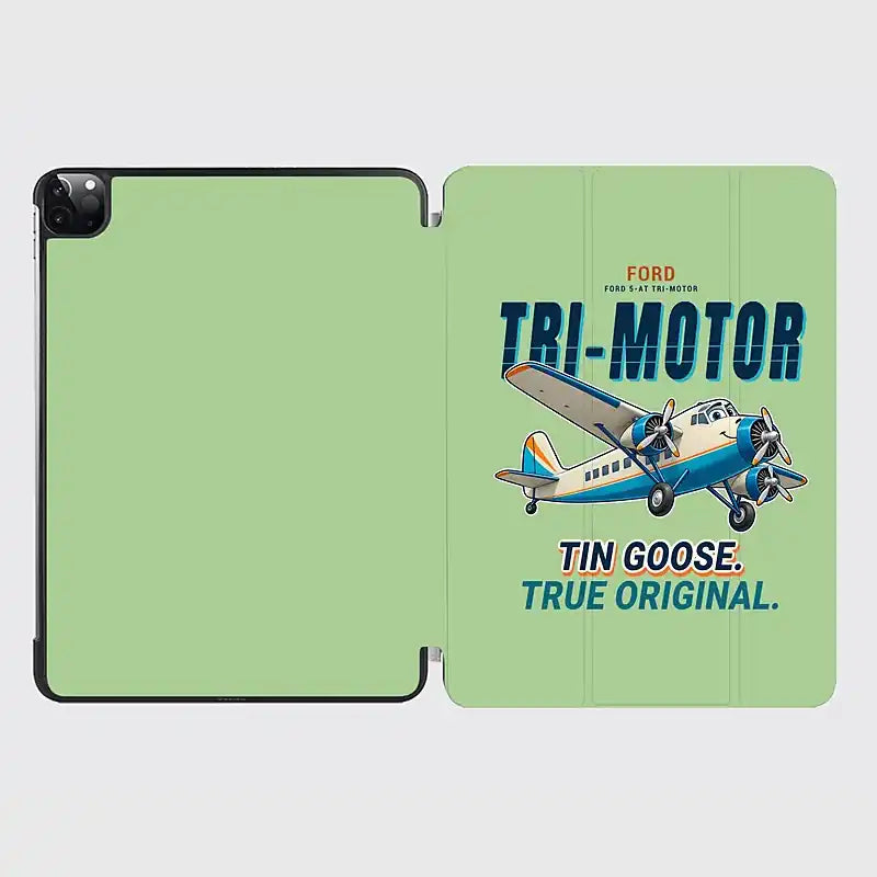 Ford 5-AT Tri-Motor - Cartoon - iPad Case - Light Green