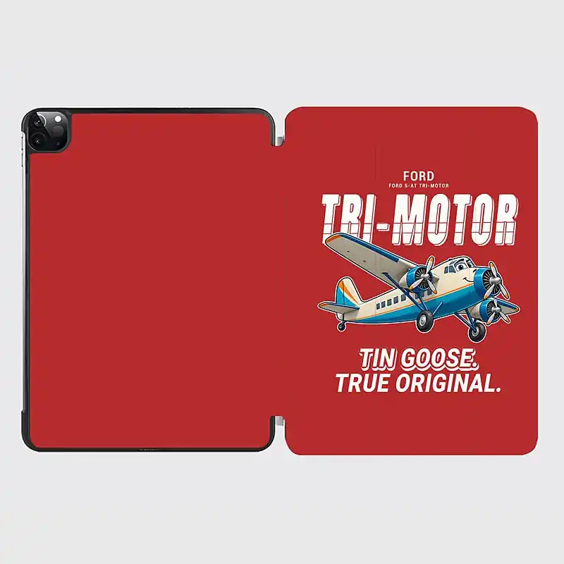 Ford 5-AT Tri-Motor - Cartoon - iPad Case - Red