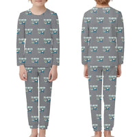 Thumbnail for Ford 5-AT Tri-Motor - Children Pajamas - Cartoon Pattern - Gray