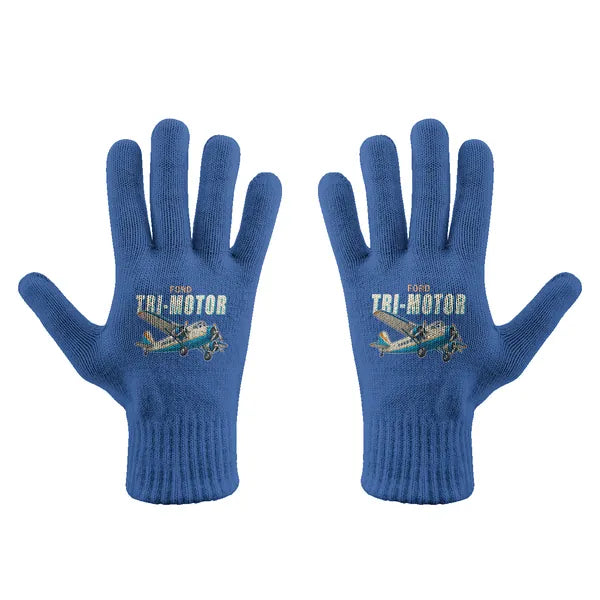Ford 5-AT Tri-Motor - Gloves - Full - Cartoon - Blue