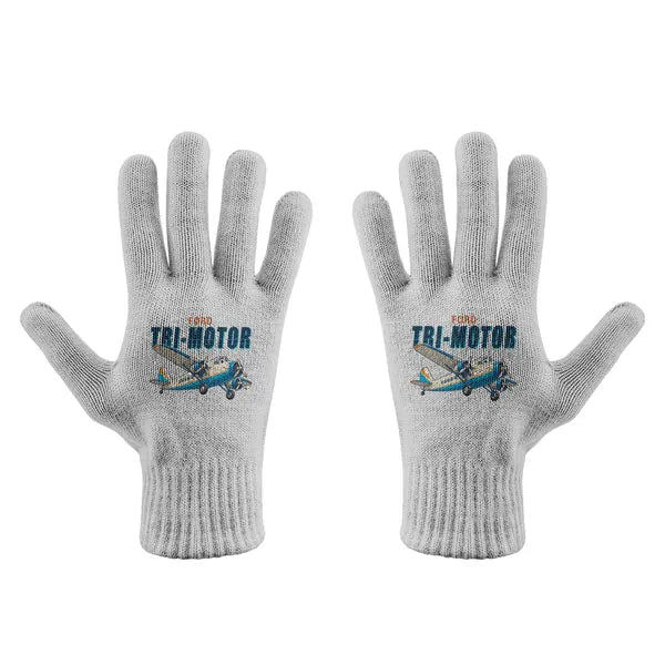 Ford 5-AT Tri-Motor - Gloves - Full - Cartoon - Light Gray