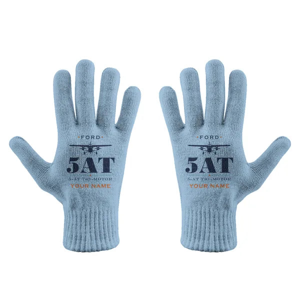 Ford 5-AT Tri-Motor - Gloves - Full - Heritage + Name - Light Blue