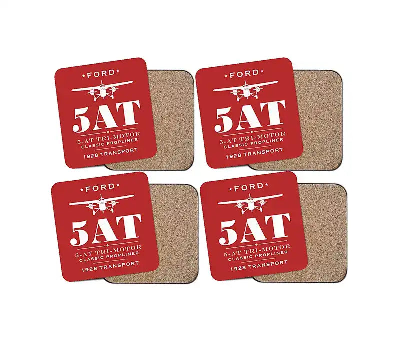 Ford 5-AT Tri-Motor - Heritage - Coaster Set - Red