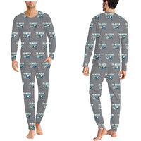 Thumbnail for Ford 5-AT Tri-Motor - Men Pajamas - Cartoon Pattern - Gray