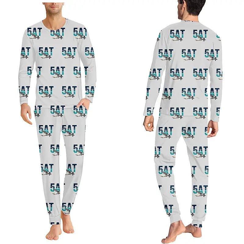 Ford 5-AT Tri-Motor - Men Pajamas - Original Pattern - Light Gray