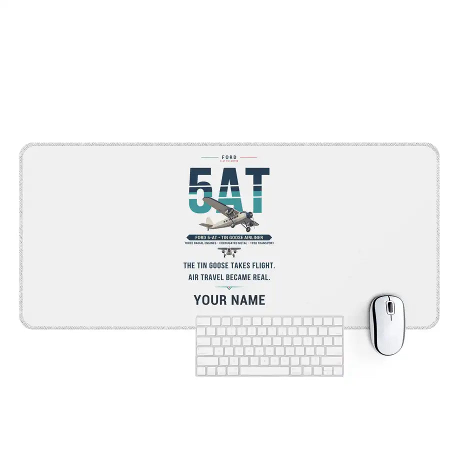 Ford 5-AT Tri-Motor - Original + Name - Desk Mat - White