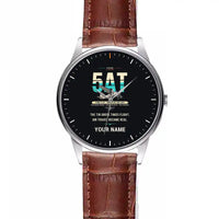 Thumbnail for Ford 5-AT Tri-Motor - Original + Name - Leather Strap - Striped Brown Leather Strap