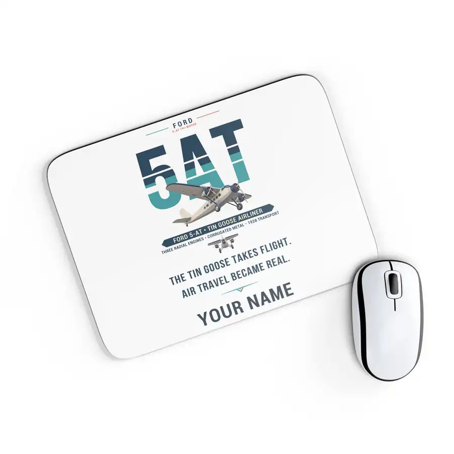 Ford 5-AT Tri-Motor - Original + Name - Mouse Pad - White