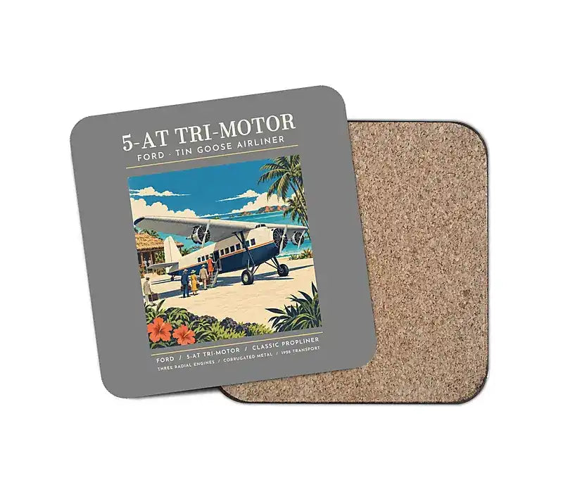 Ford 5-AT Tri-Motor - Poster - Coaster - Gray