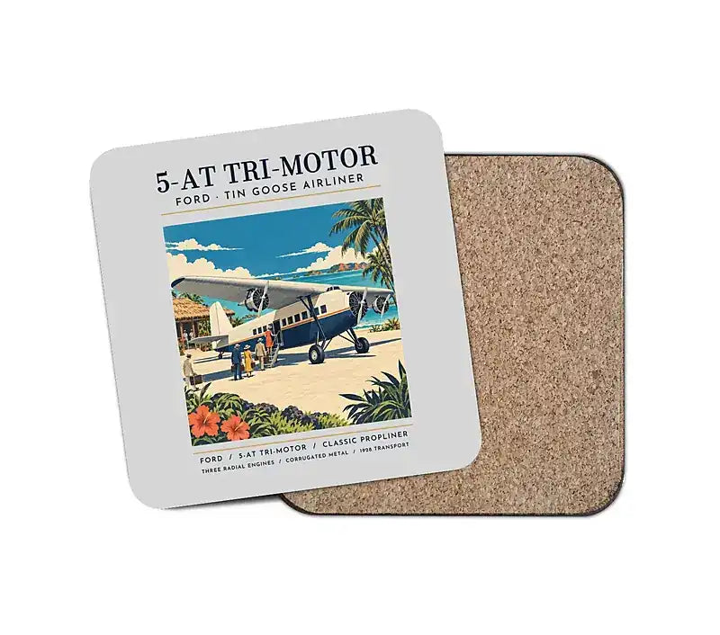 Ford 5-AT Tri-Motor - Poster - Coaster - Light Gray