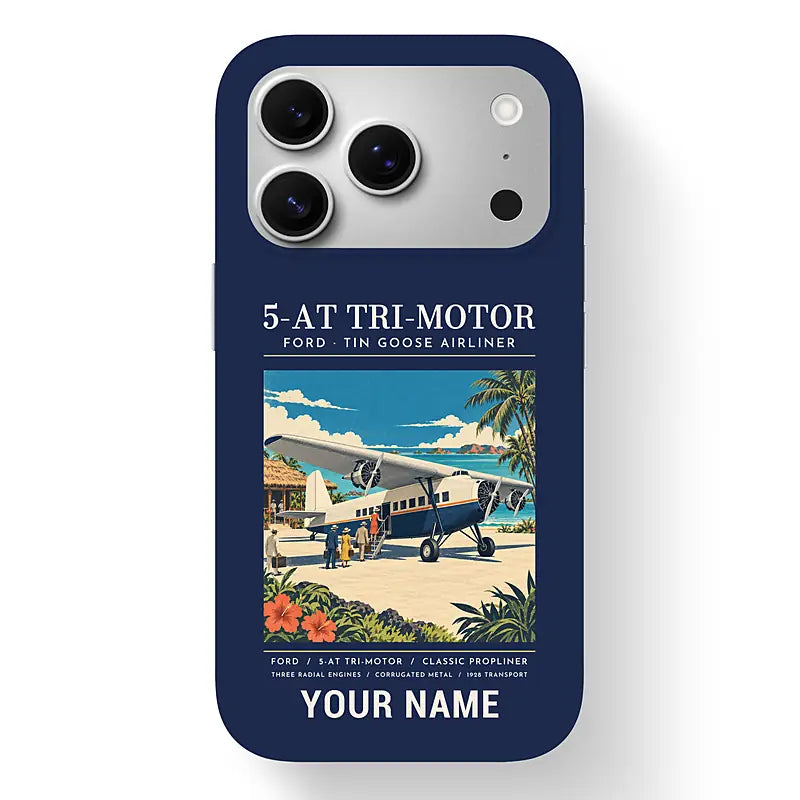 Ford 5-AT Tri-Motor - Poster + Name - MagSafe iPhone 17 Pro - Navy Blue
