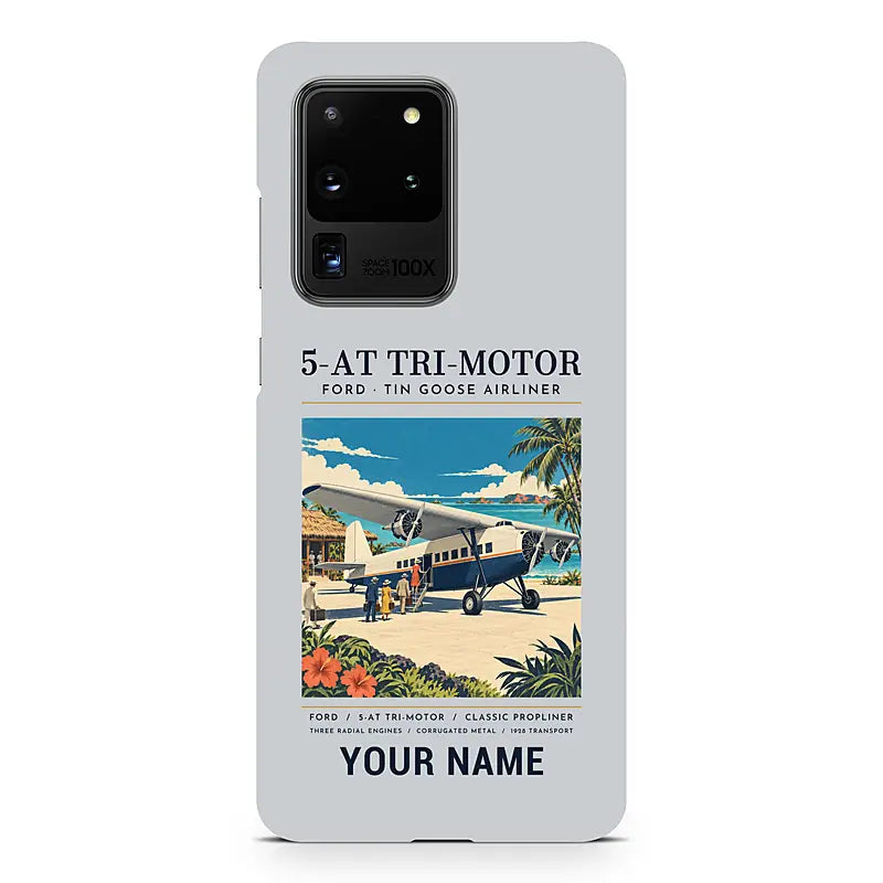 Ford 5-AT Tri-Motor - Poster + Name - Samsung Case - Light Gray