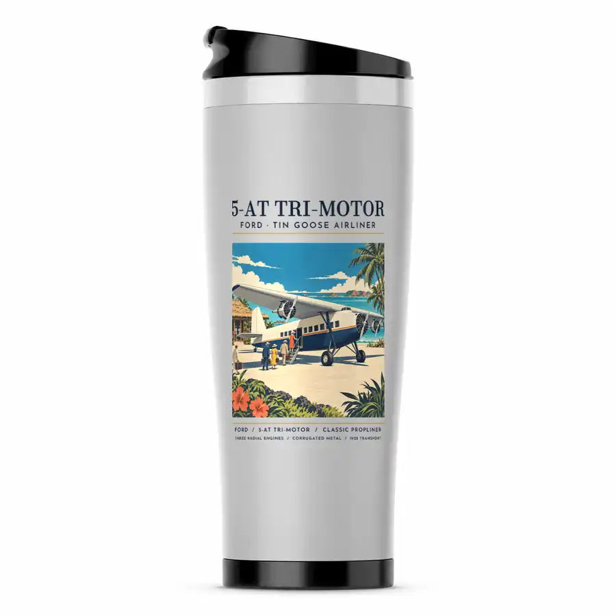 Ford 5-AT Tri-Motor - Poster - Stainless Steel (No Holder) - Light Gray