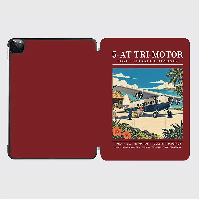 Ford 5-AT Tri-Motor - Poster - iPad Case - Dark Red