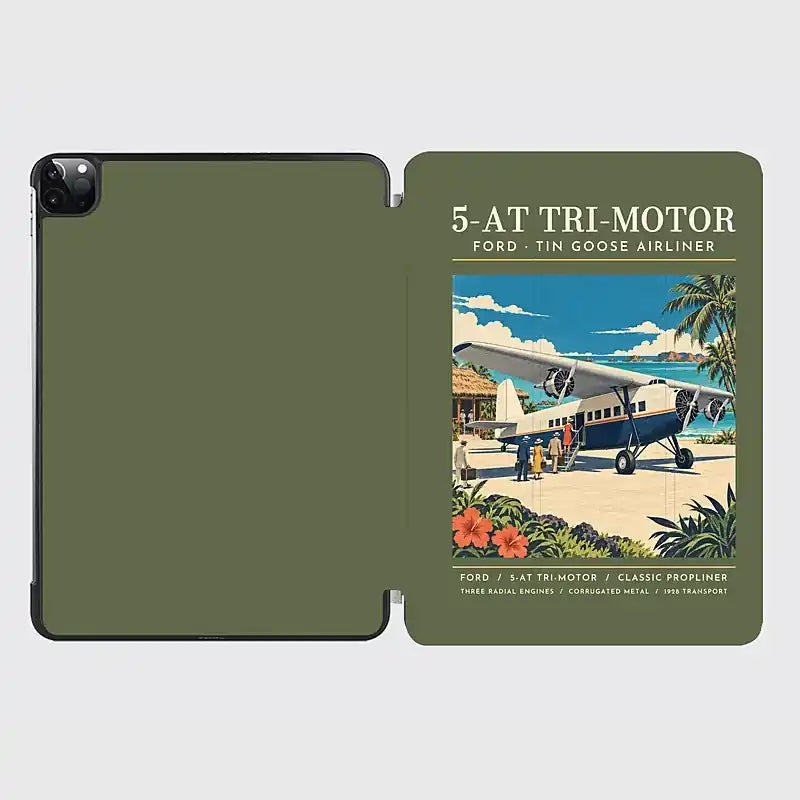 Ford 5-AT Tri-Motor - Poster - iPad Case - Green Army