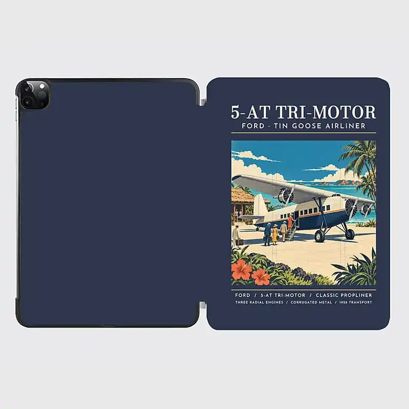 Ford 5-AT Tri-Motor - Poster - iPad Case - Navy Blue