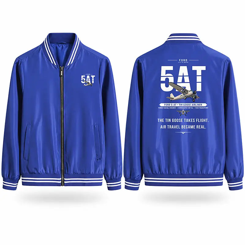 Ford 5-AT Tri-Motor Stylish Jackets - Baseball Collar - Original - Royal Blue