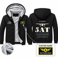 Thumbnail for Ford 5-AT Tri-Motor Zipped Sweatshirts - Heritage + Name - Black