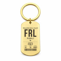 Thumbnail for Forlì Airport FRL - Key Chain - Boarding Pass Style - Gold