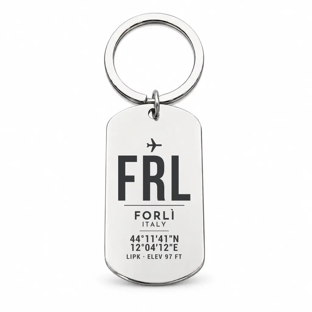 Forlì Airport FRL - Key Chain - Original Design - Silver