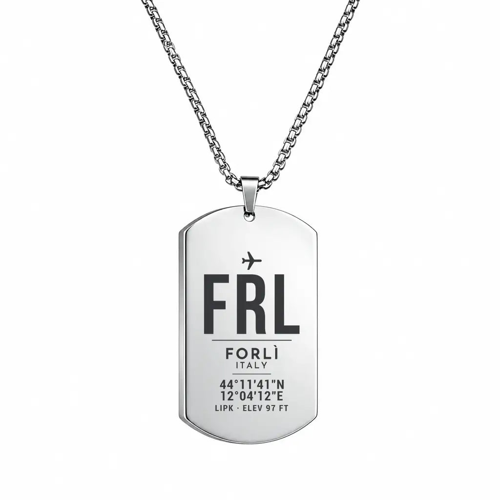 Forlì Airport FRL - Necklace - Original Design - Silver