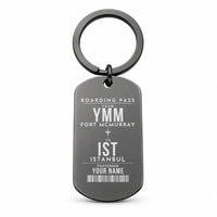 Thumbnail for Fort McMurray International Airport YMM - Key Chain - Customizable Boarding Pass - Black