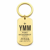 Thumbnail for Fort McMurray International Airport YMM - Key Chain - Original Design - Gold