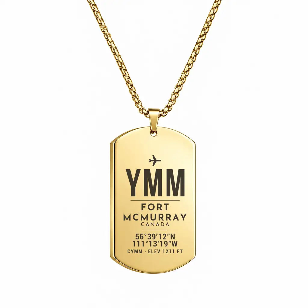 Fort McMurray International Airport YMM - Necklace - Original Design - Gold