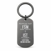 Thumbnail for Fort Smith Regional Airport FSM - Key Chain - Customizable Boarding Pass - Black