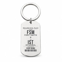Thumbnail for Fort Smith Regional Airport FSM - Key Chain - Customizable Boarding Pass - Silver