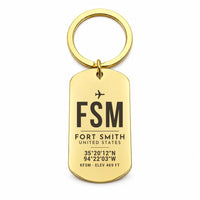 Thumbnail for Fort Smith Regional Airport FSM - Key Chain - Original Design - Gold