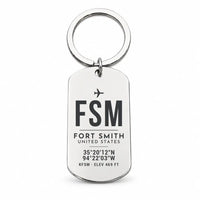 Thumbnail for Fort Smith Regional Airport FSM - Key Chain - Original Design - Silver