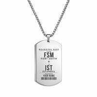 Thumbnail for Fort Smith Regional Airport FSM - Necklace - Customizable Boarding Pass - Silver