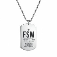 Thumbnail for Fort Smith Regional Airport FSM - Necklace - Original Design - Silver