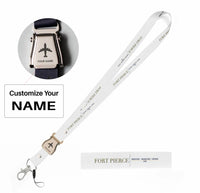 Thumbnail for Fort Pierce City Series seat belt lanyard - white with name
