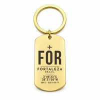 Thumbnail for Fortaleza - Pinto Martins International Airport FOR - Key Chain - Original Design - Gold