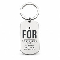 Thumbnail for Fortaleza - Pinto Martins International Airport FOR - Key Chain - Original Design - Silver