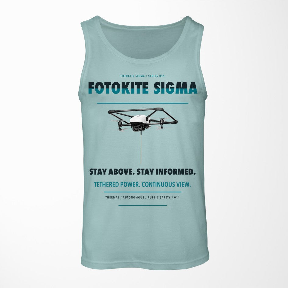 Fotokite Sigma design on light green tank top