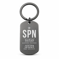 Thumbnail for Francisco C. Ada Saipan International Airport SPN - Key Chain - Original Design - Black