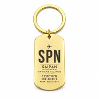 Thumbnail for Francisco C. Ada Saipan International Airport SPN - Key Chain - Original Design - Gold
