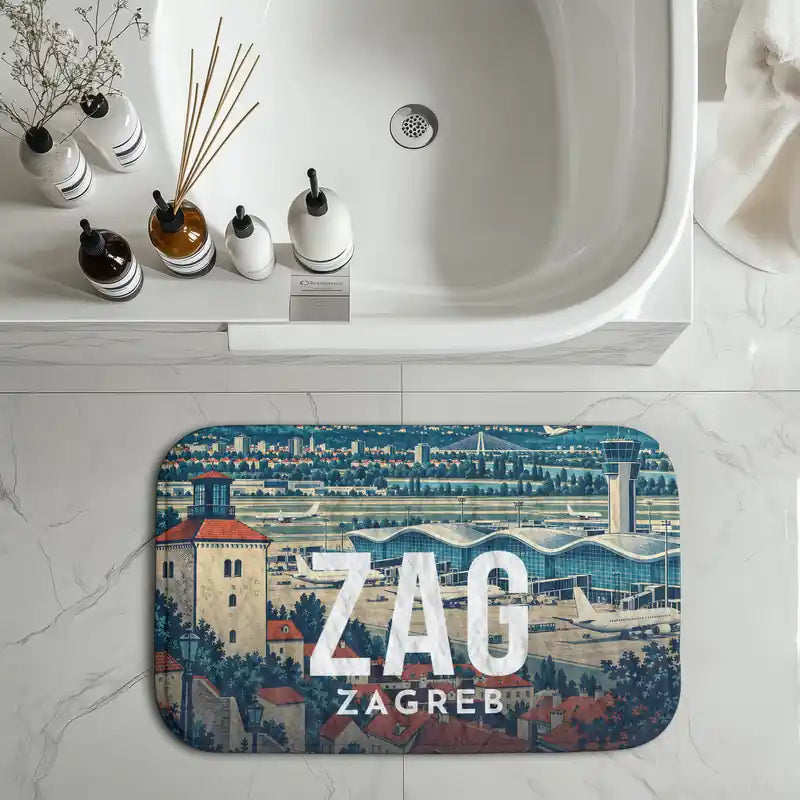 Franjo Tuđman Airport Zagreb (ZAG) bath mat