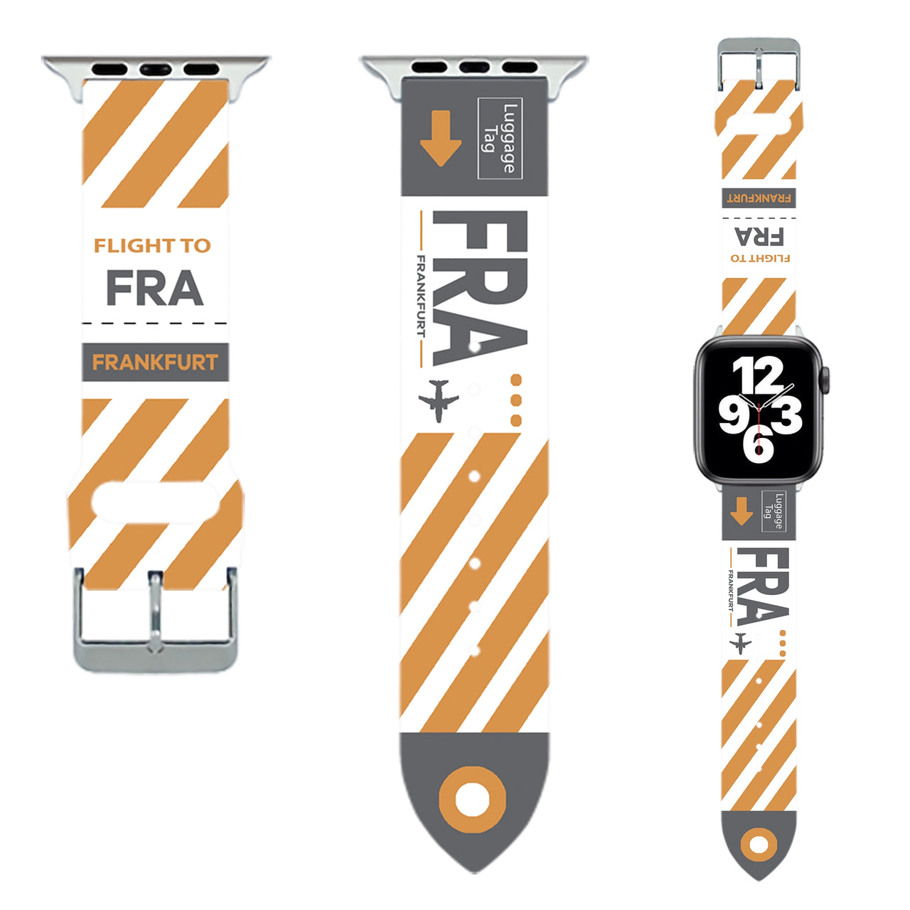 Frankfurt (FRA) Designed Soft Silicone Apple Watch Bands
