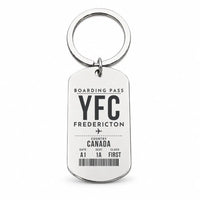 Thumbnail for Fredericton International Airport YFC - Key Chain - Boarding Pass Style - Silver
