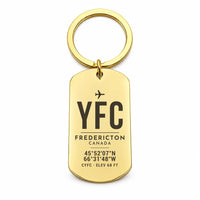 Thumbnail for Fredericton International Airport YFC - Key Chain - Original Design - Gold