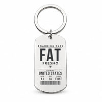 Thumbnail for Fresno Yosemite International Airport FAT - Key Chain - Boarding Pass Style - Silver