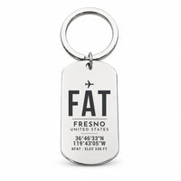 Thumbnail for Fresno Yosemite International Airport FAT - Key Chain - Original Design - Silver
