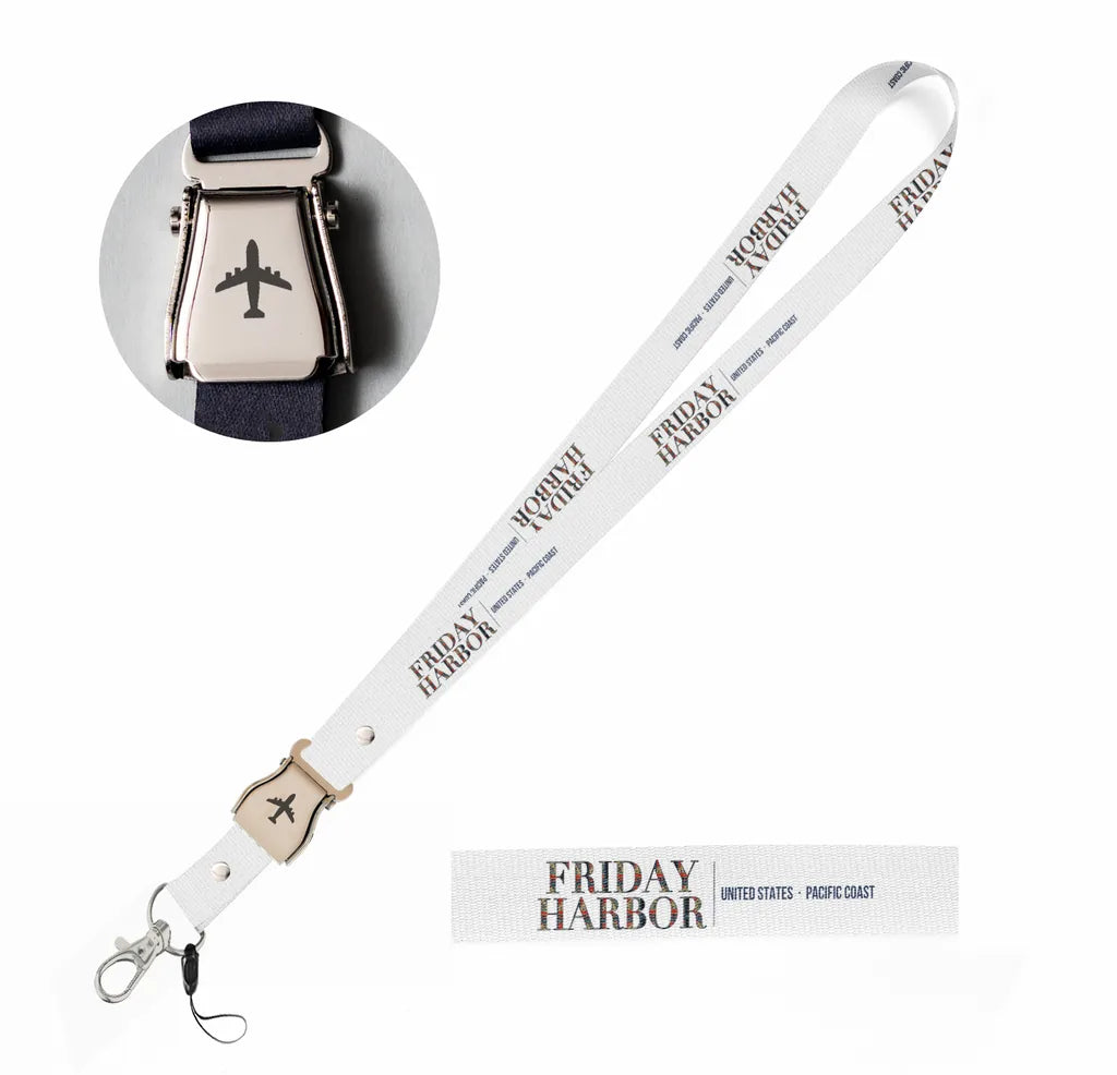 Friday Harbor City Series seat belt lanyard - white
