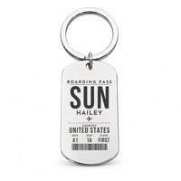 Thumbnail for Friedman Memorial Airport SUN — Hailey - Key Chain - Boarding Pass Style - Silver