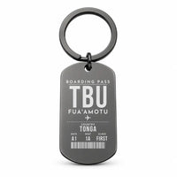 Thumbnail for Fuaʻamotu International Airport TBU - Key Chain - Boarding Pass Style - Black
